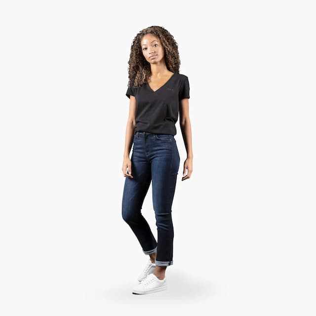 Women's Small Wordmark Short Sleeve V-Neck Tee